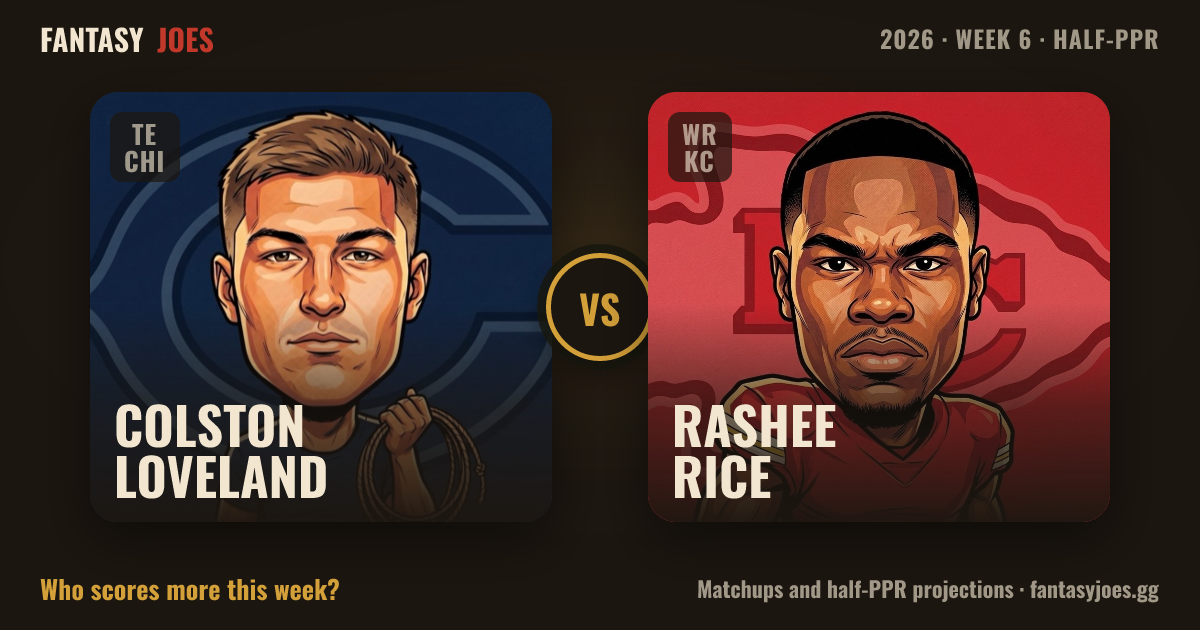 Colston Loveland vs Rashee Rice — Week 6: Who Scores More?