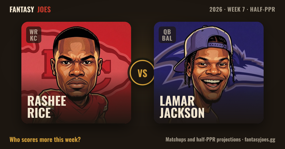 Rashee Rice vs Lamar Jackson — Week 7: Who Scores More?