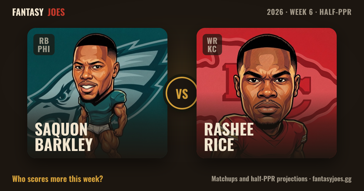 Saquon Barkley vs Rashee Rice — Week 6: Who Scores More?