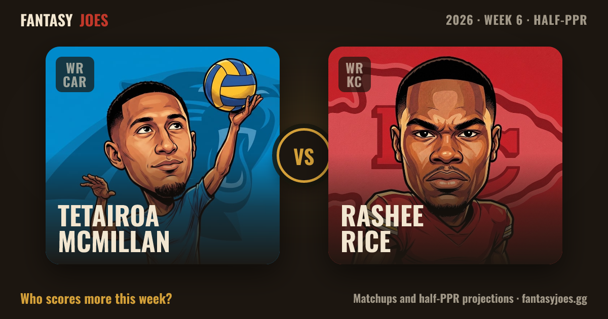Tetairoa McMillan vs Rashee Rice — Week 6: Who Scores More?